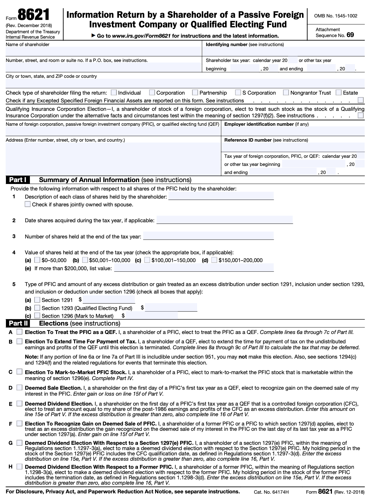 確認用 Instructions for Filling Out Form 8621 | Pilot Blog